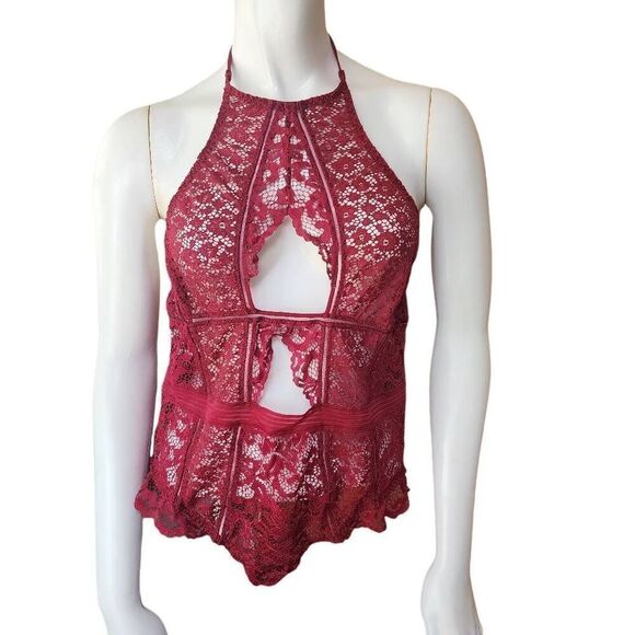 Victoria's Secret Red Lace Bodysuit (L) - Picture 3 of 6